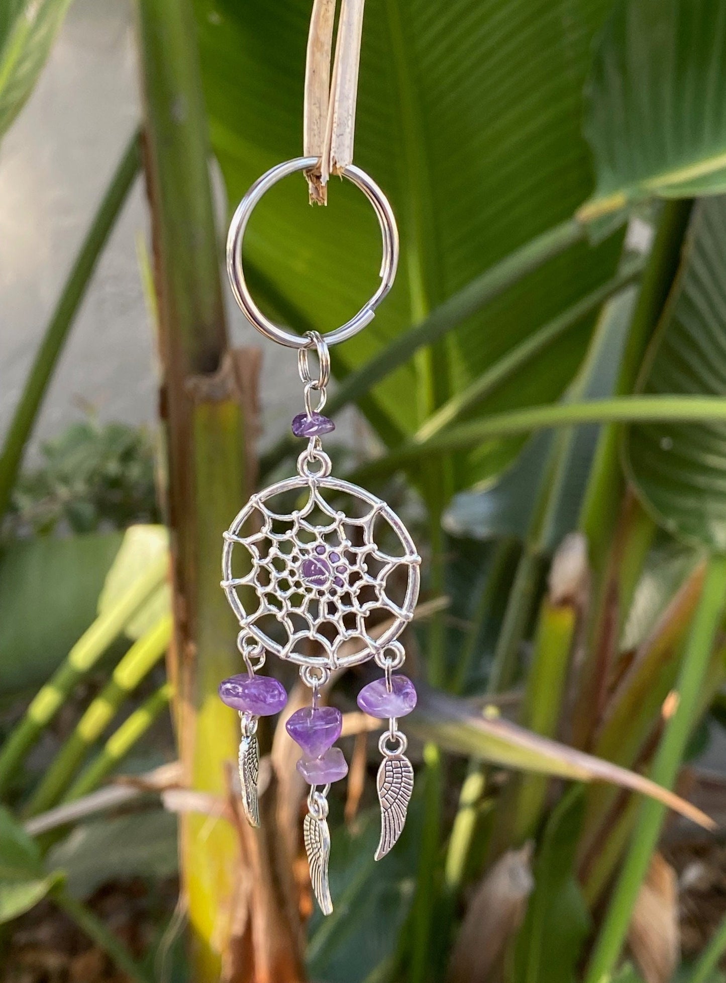 Amethyst Dreamcatcher Keychain