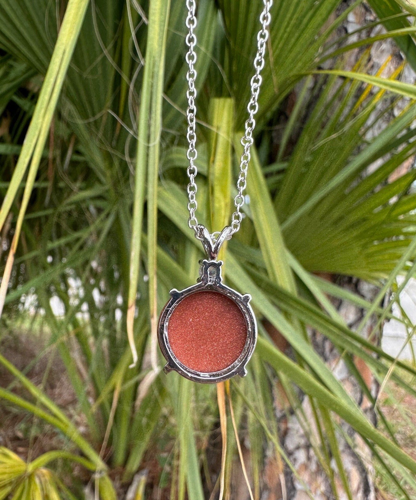 Goldstone Prism Pendant Necklace