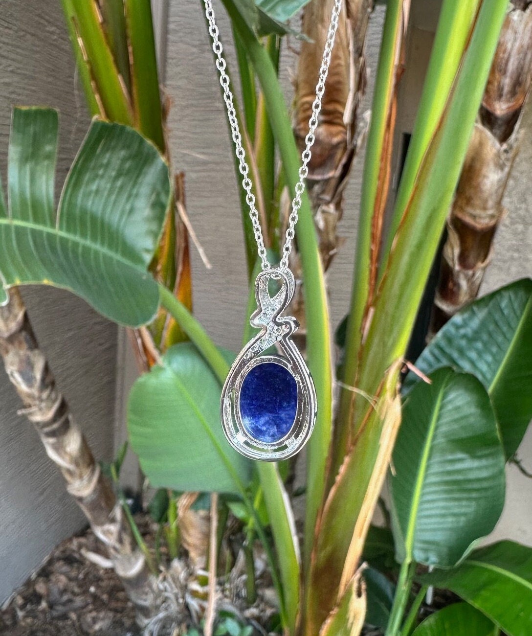 Sodalite Swirl Pendant Necklace