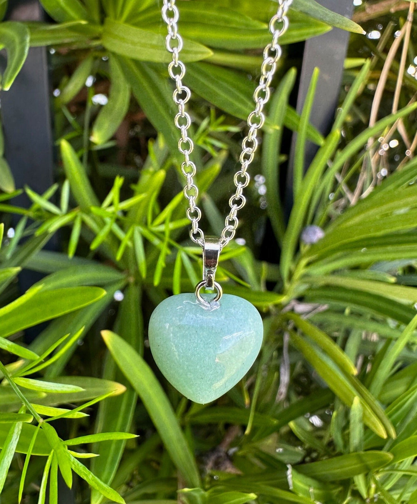 Green Aventurine Heart Pendant Necklace
