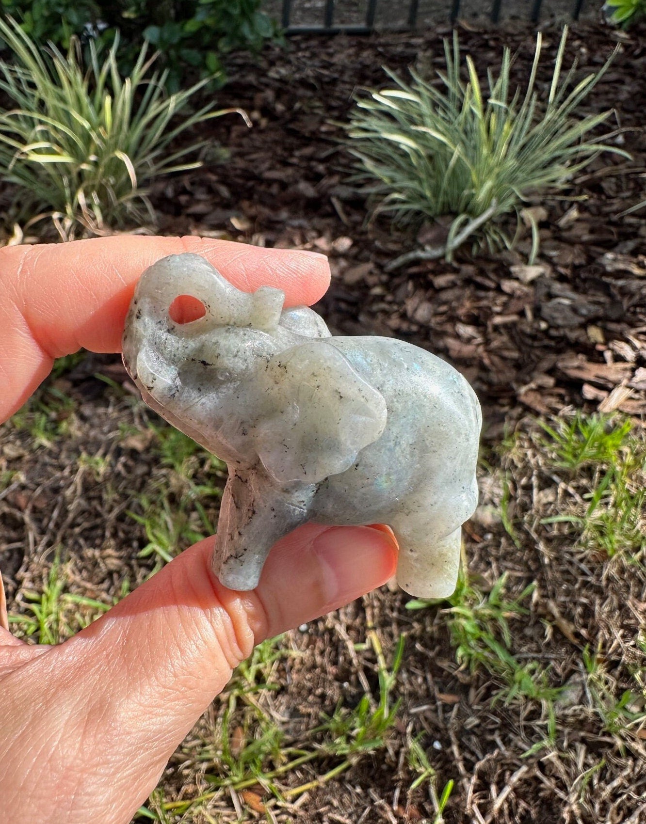 Rainbow Labradorite Elephant Figurine