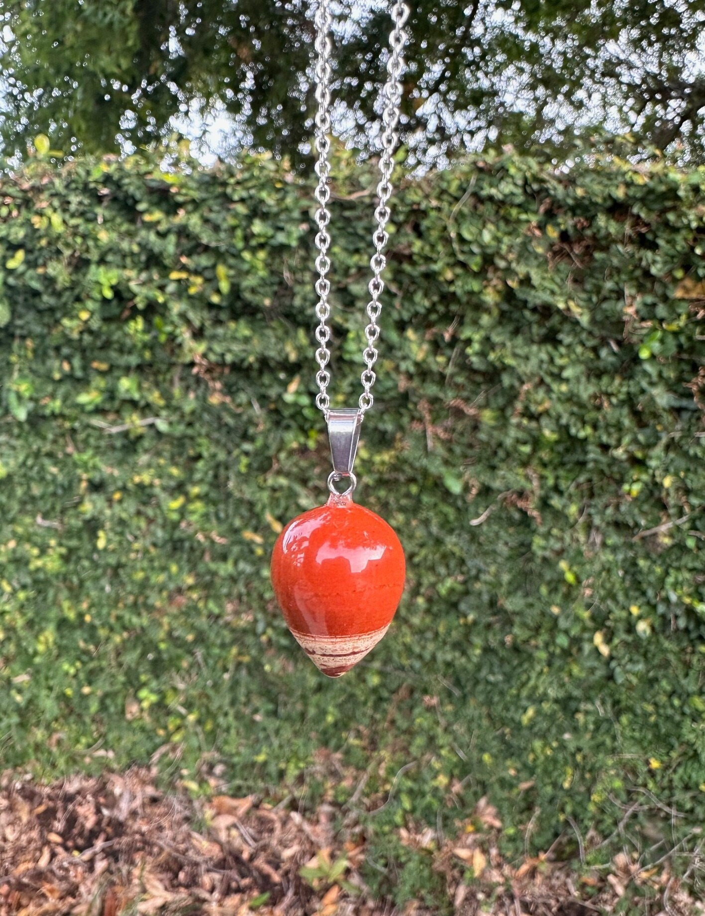 Rainbow Jasper Acorn Pendant Necklace