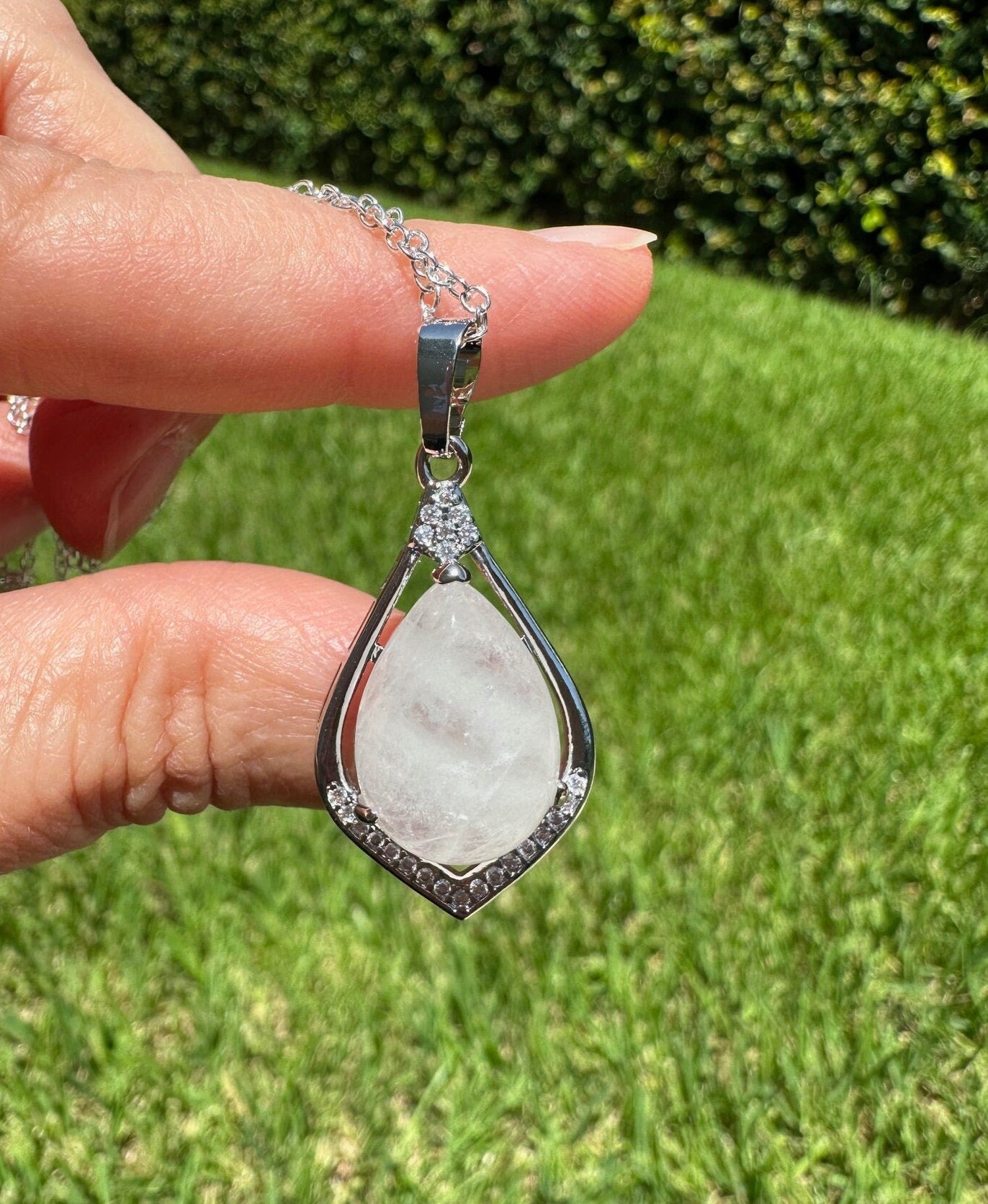 Clear Quartz Rhombus Necklace