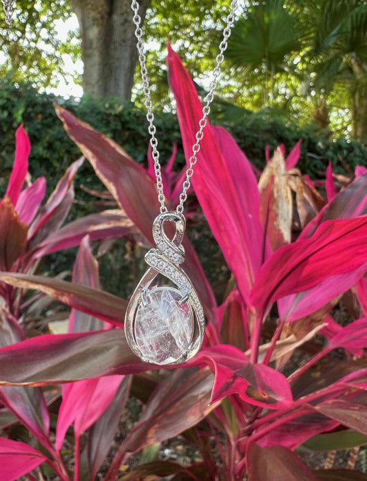Clear Quartz Swirl Necklace