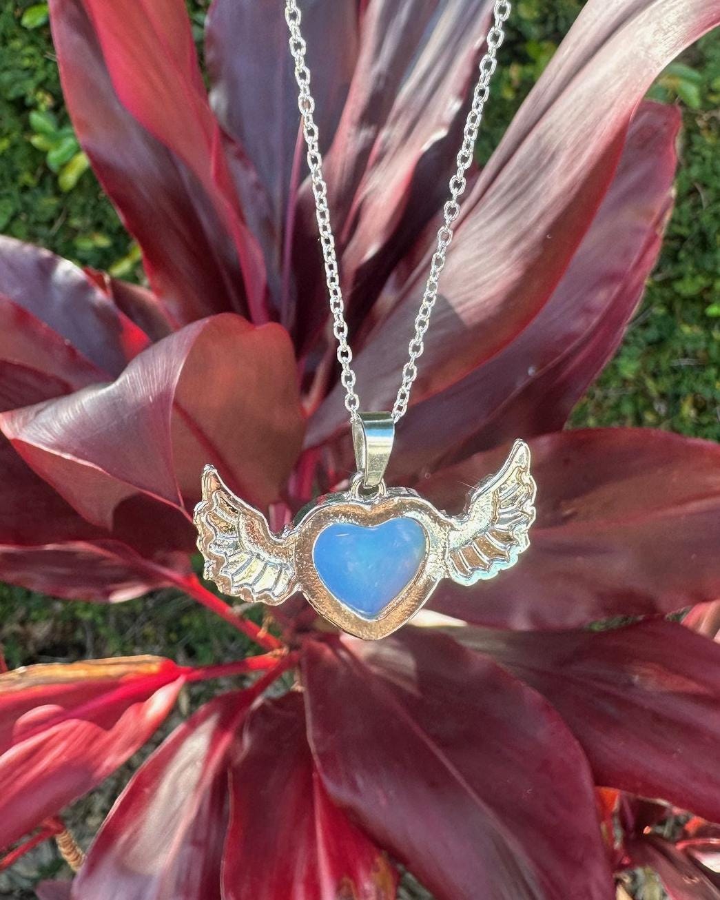 Opalite Wings Pendant Necklace