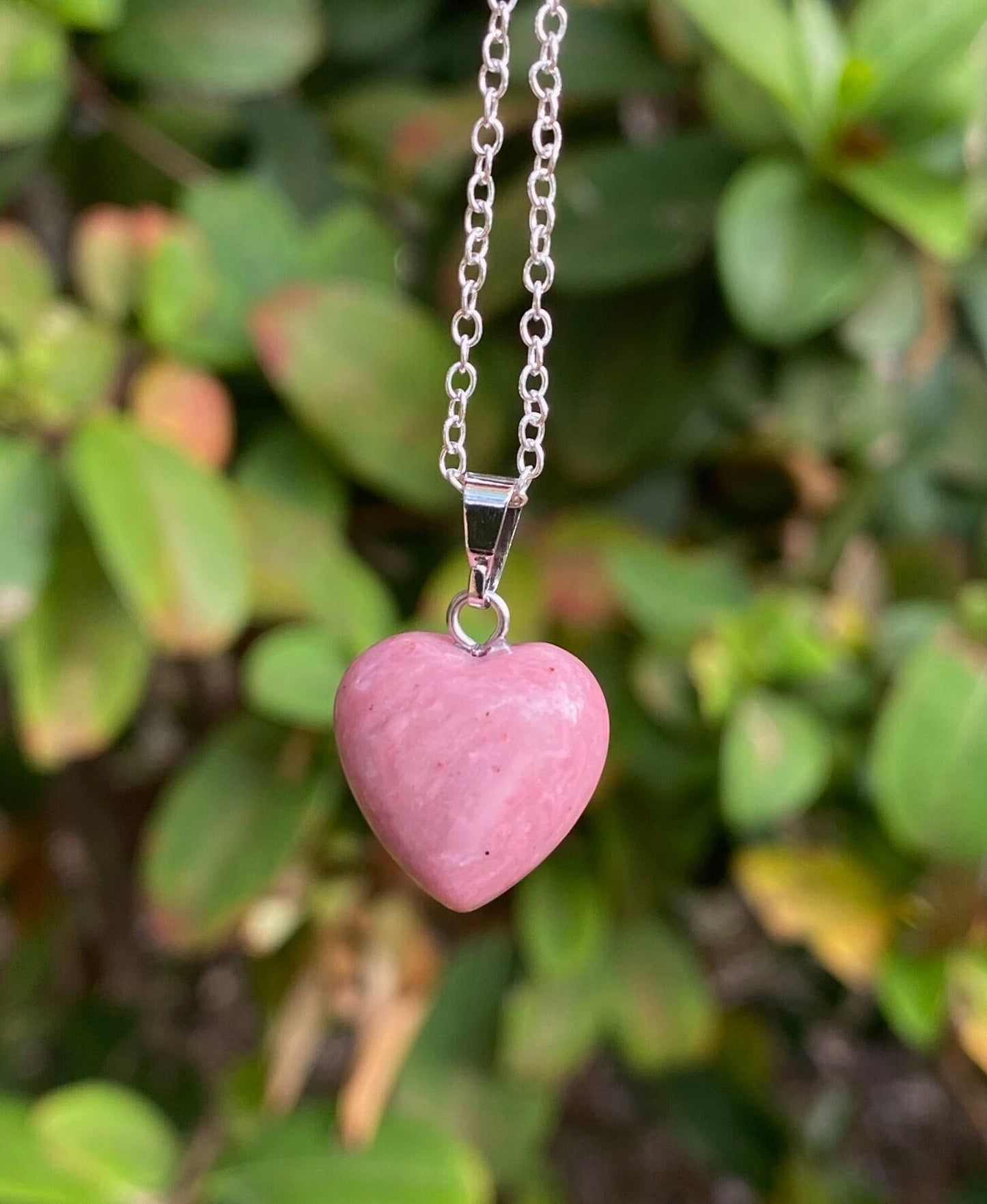 Rhodonite Heart Pendant Necklace