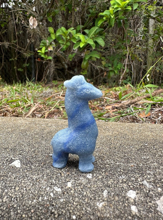 Blue Aventurine Giraffe Figurine