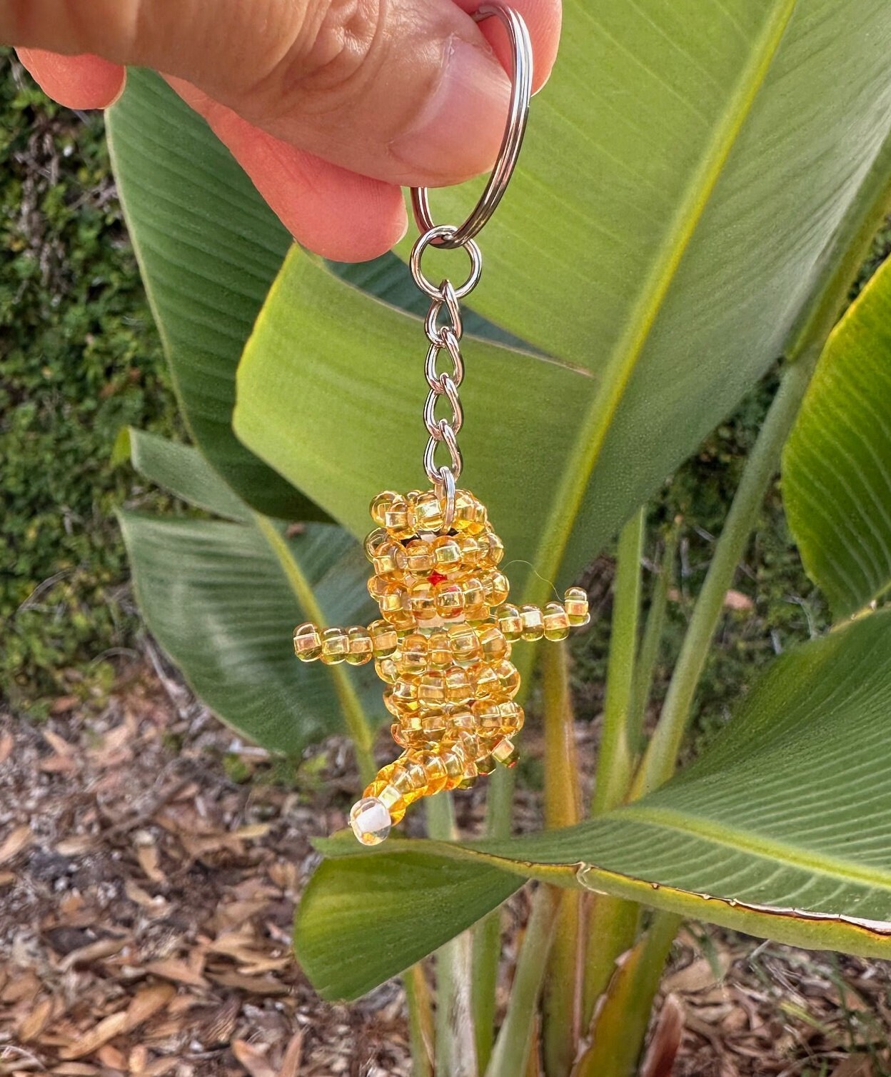 Beaded Golden Monkey Keychain