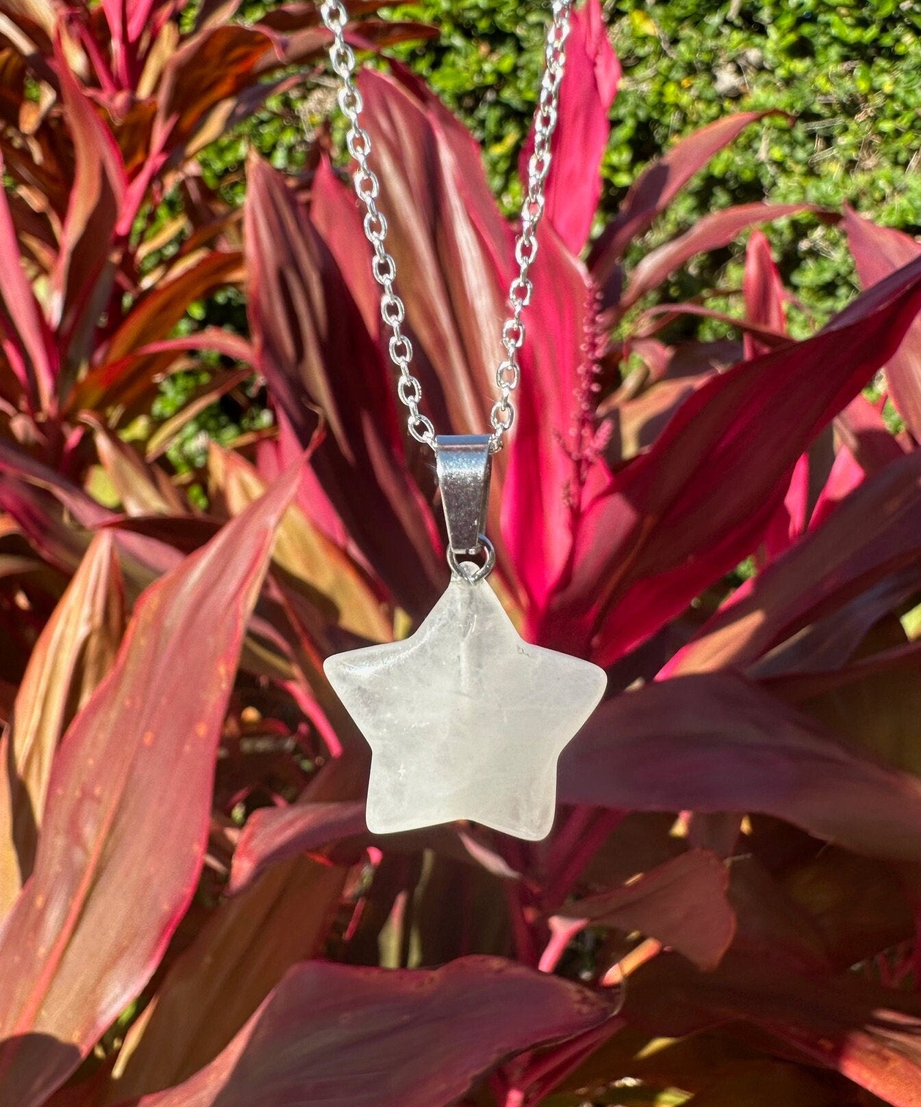 Clear Quartz Star Pendant Necklace