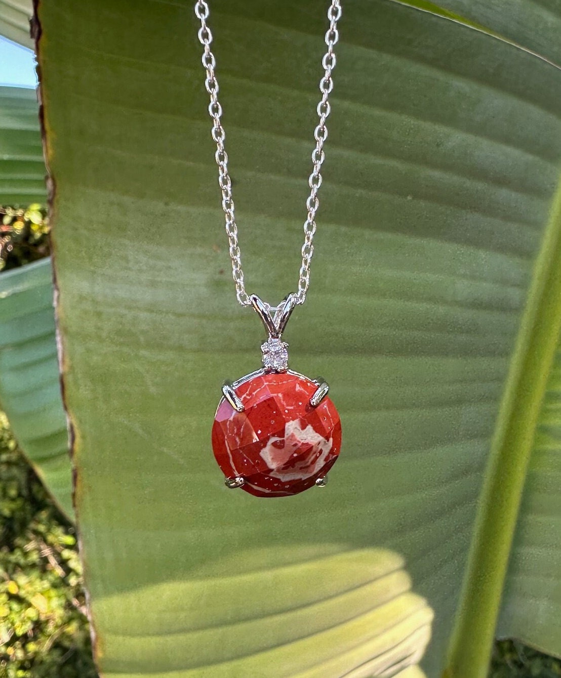 Rainbow Jasper Prism Pendant Necklace