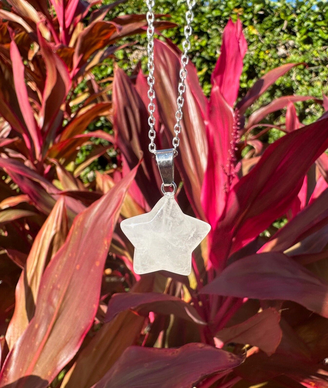 Clear Quartz Star Pendant Necklace