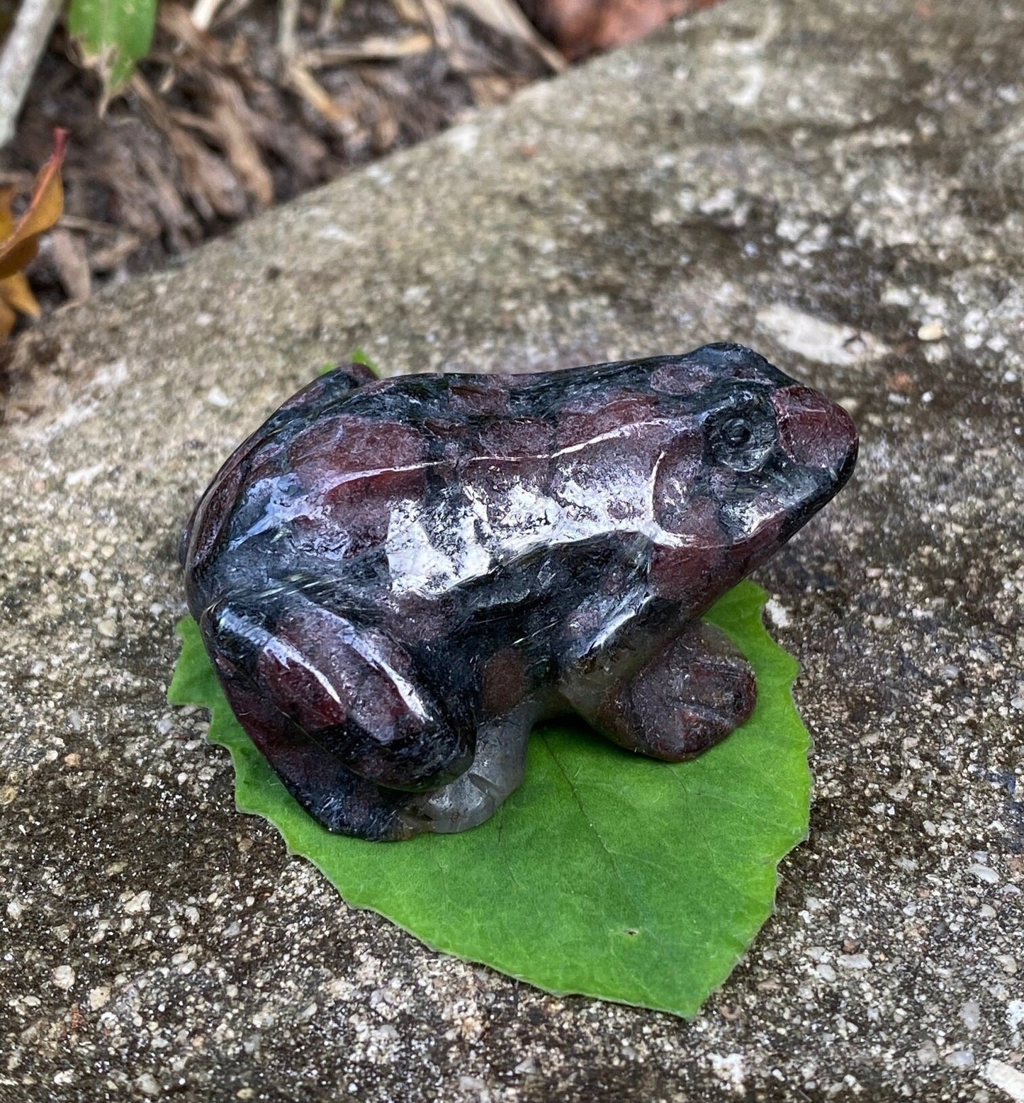 Garnet Frog Figurine