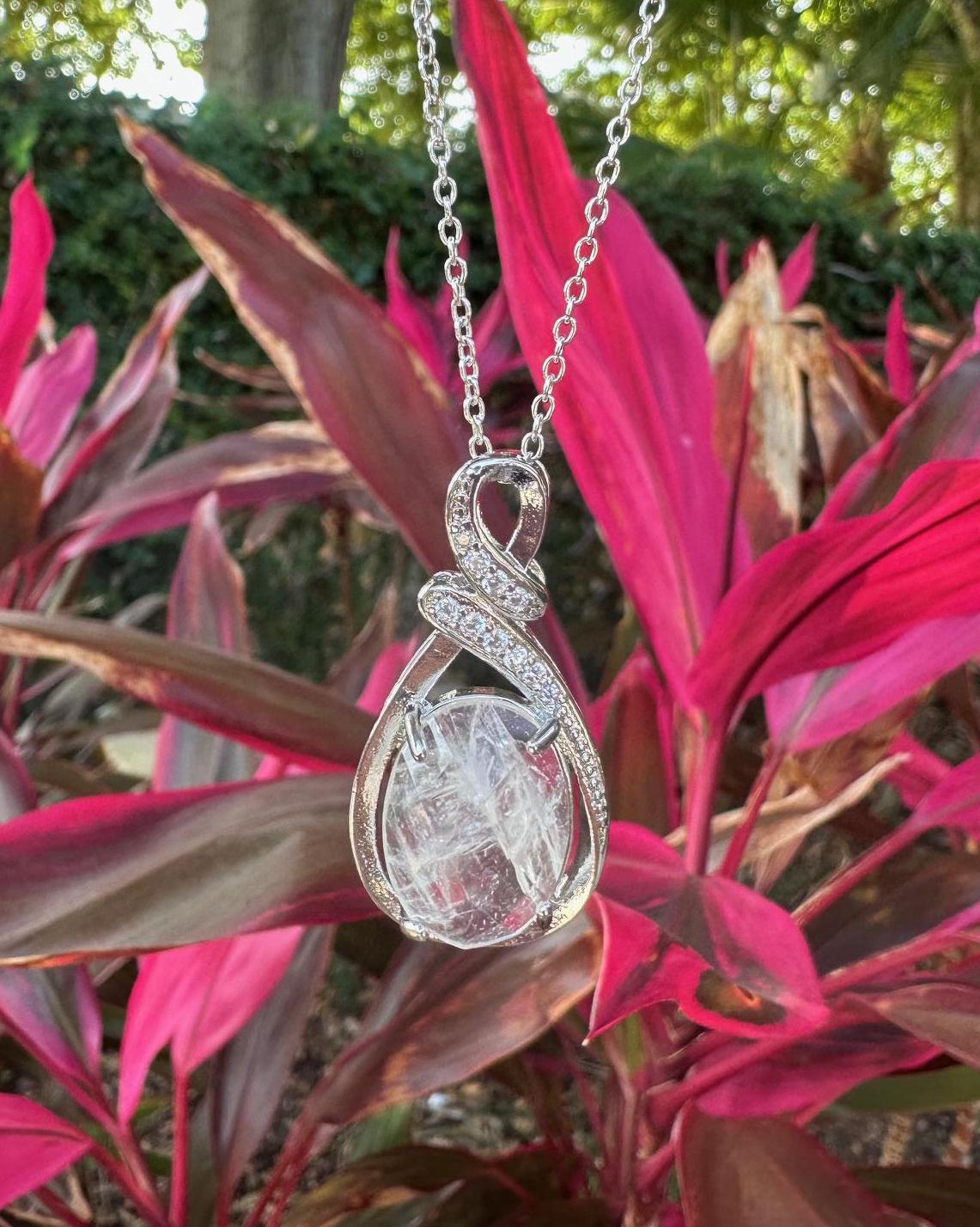 Clear Quartz Swirl Necklace