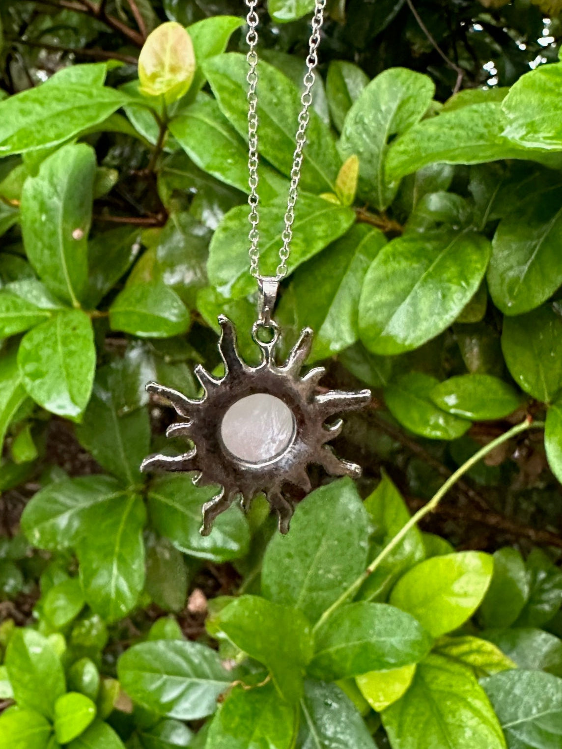 Rose Quartz Sun Pendant Necklace