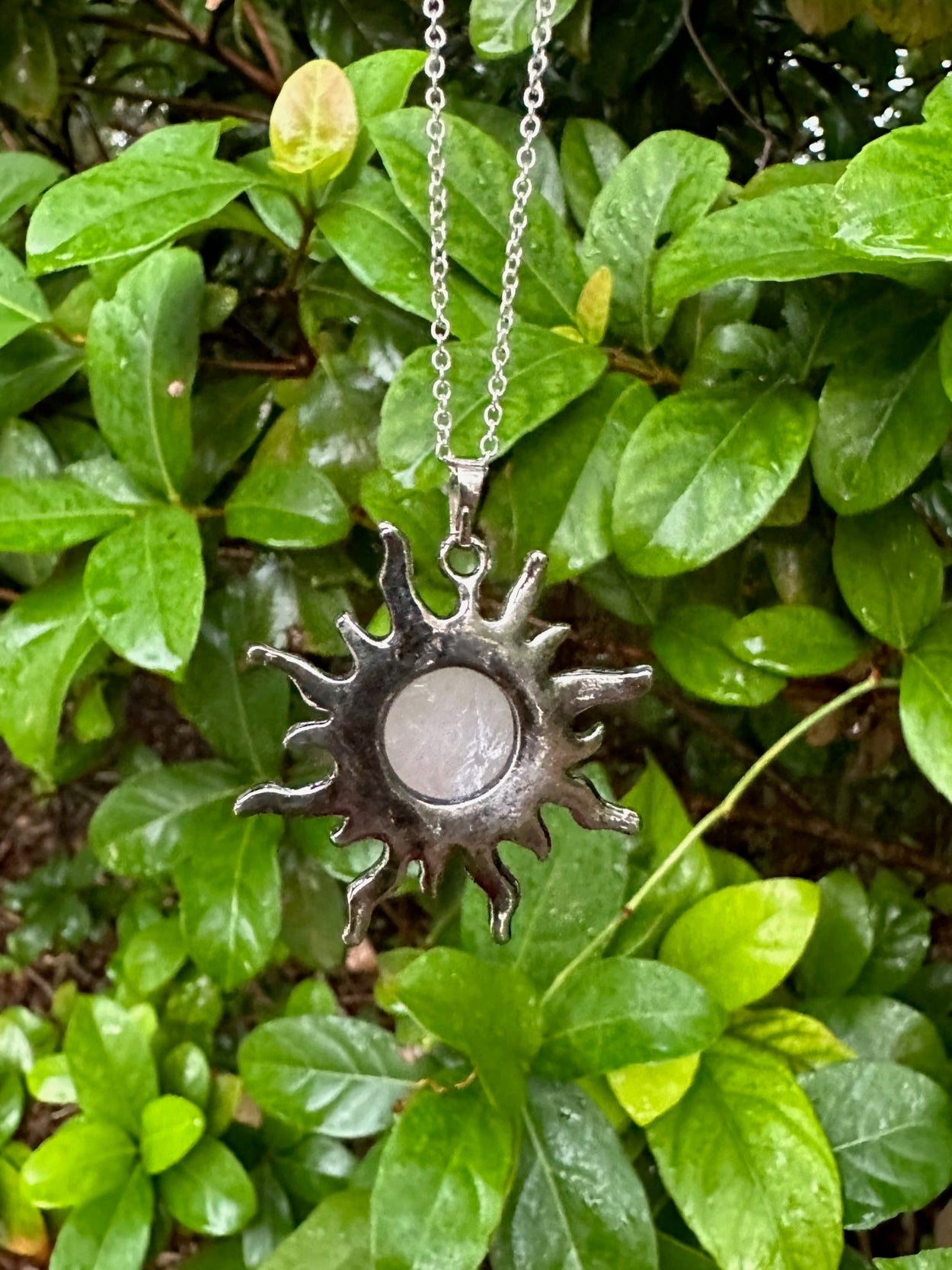 Rose Quartz Sun Pendant Necklace