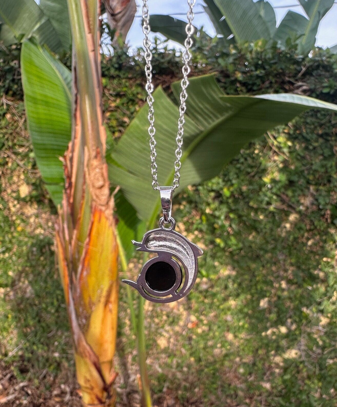 Obsidian Dolphin Necklace