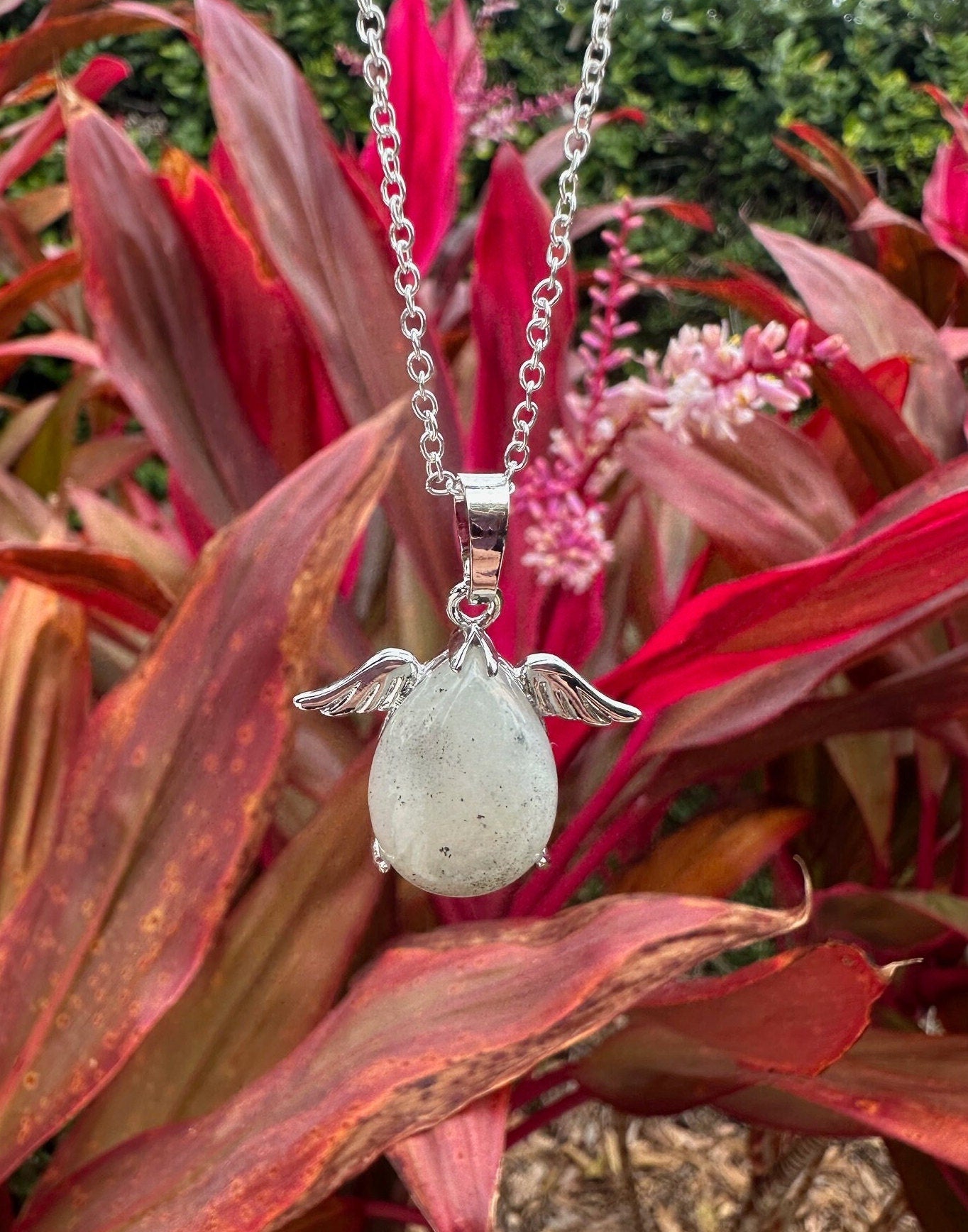 Labradorite Angelic Egg Pendant Necklace