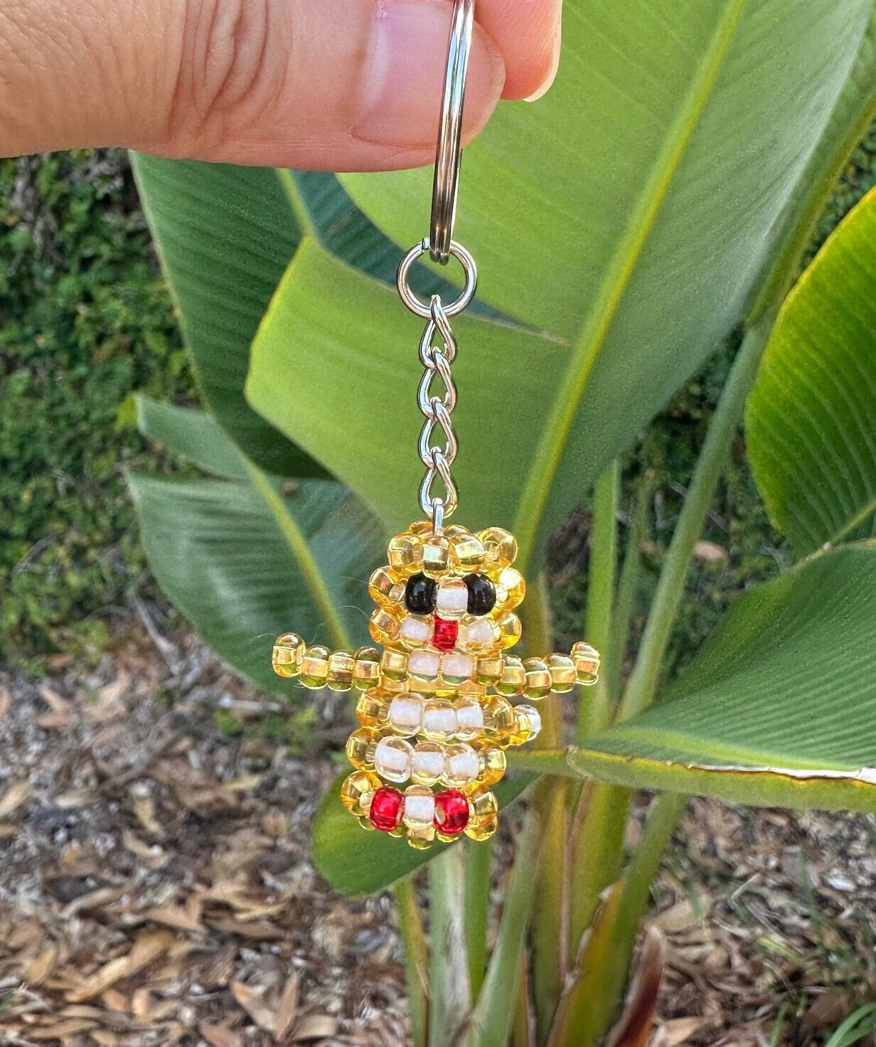 Beaded Golden Monkey Keychain