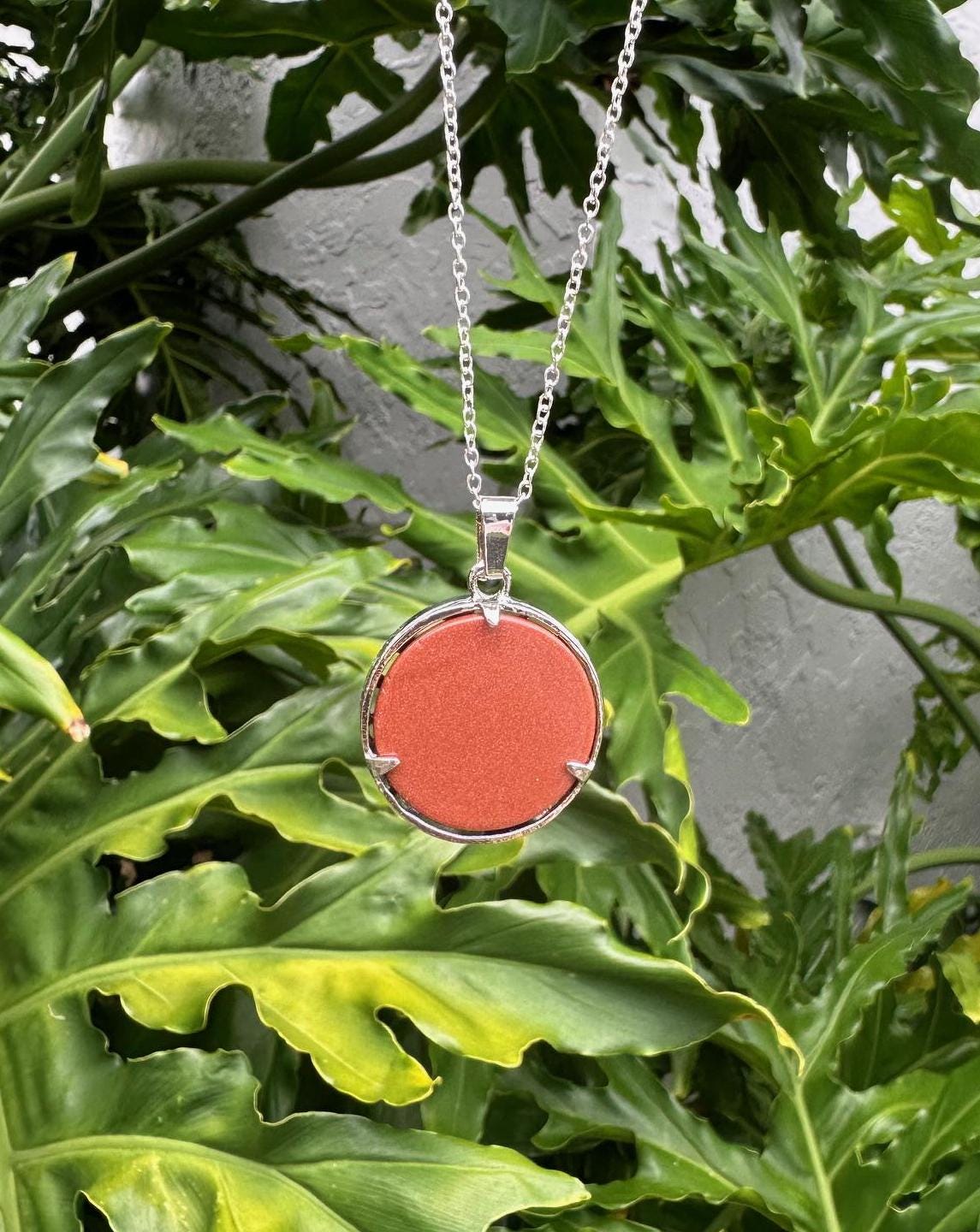 Goldstone Owl Pendant Necklace