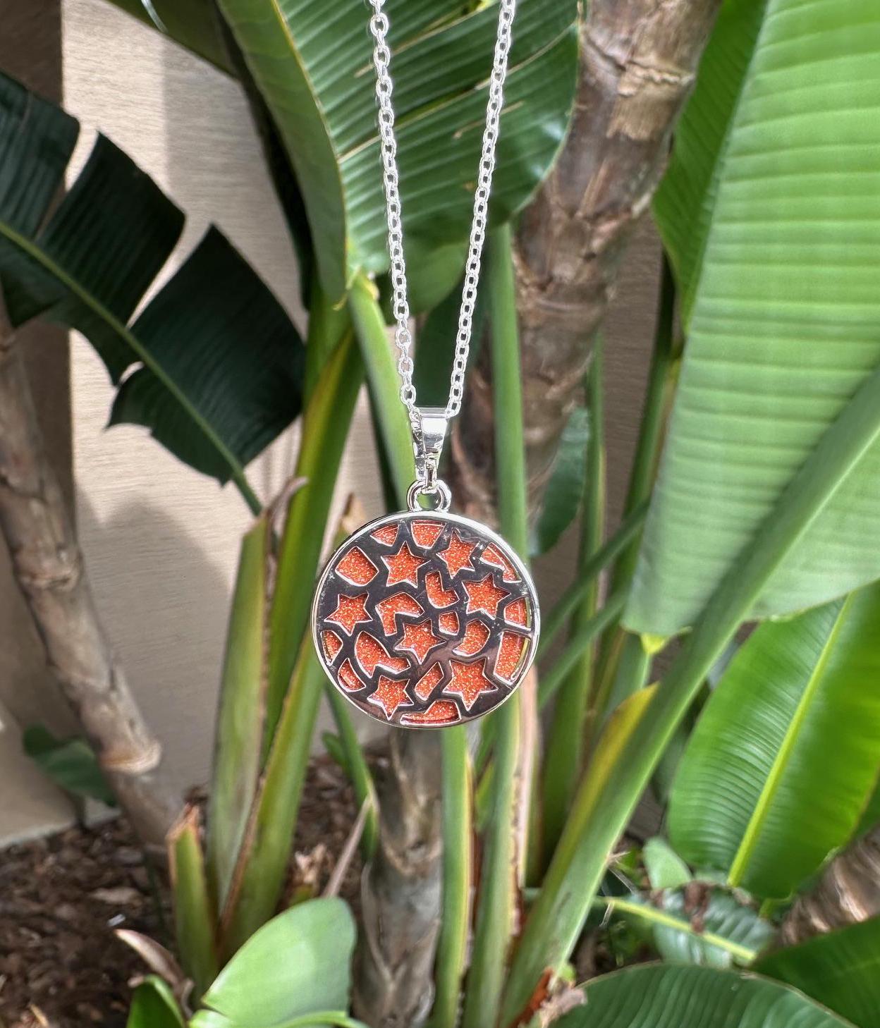 Goldstone Cat Love Pendant Necklace