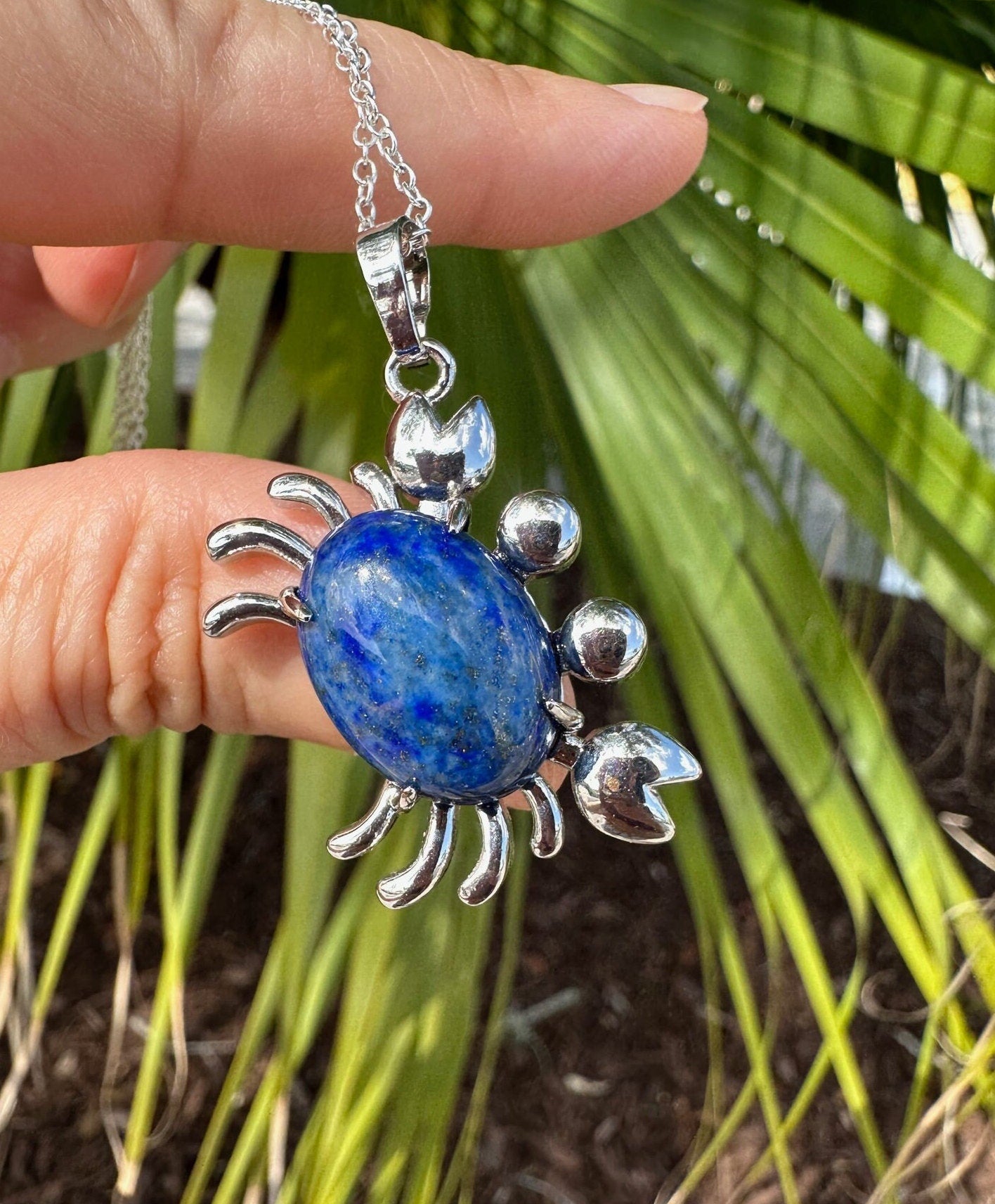 Lapis Lazuli Crab Necklace