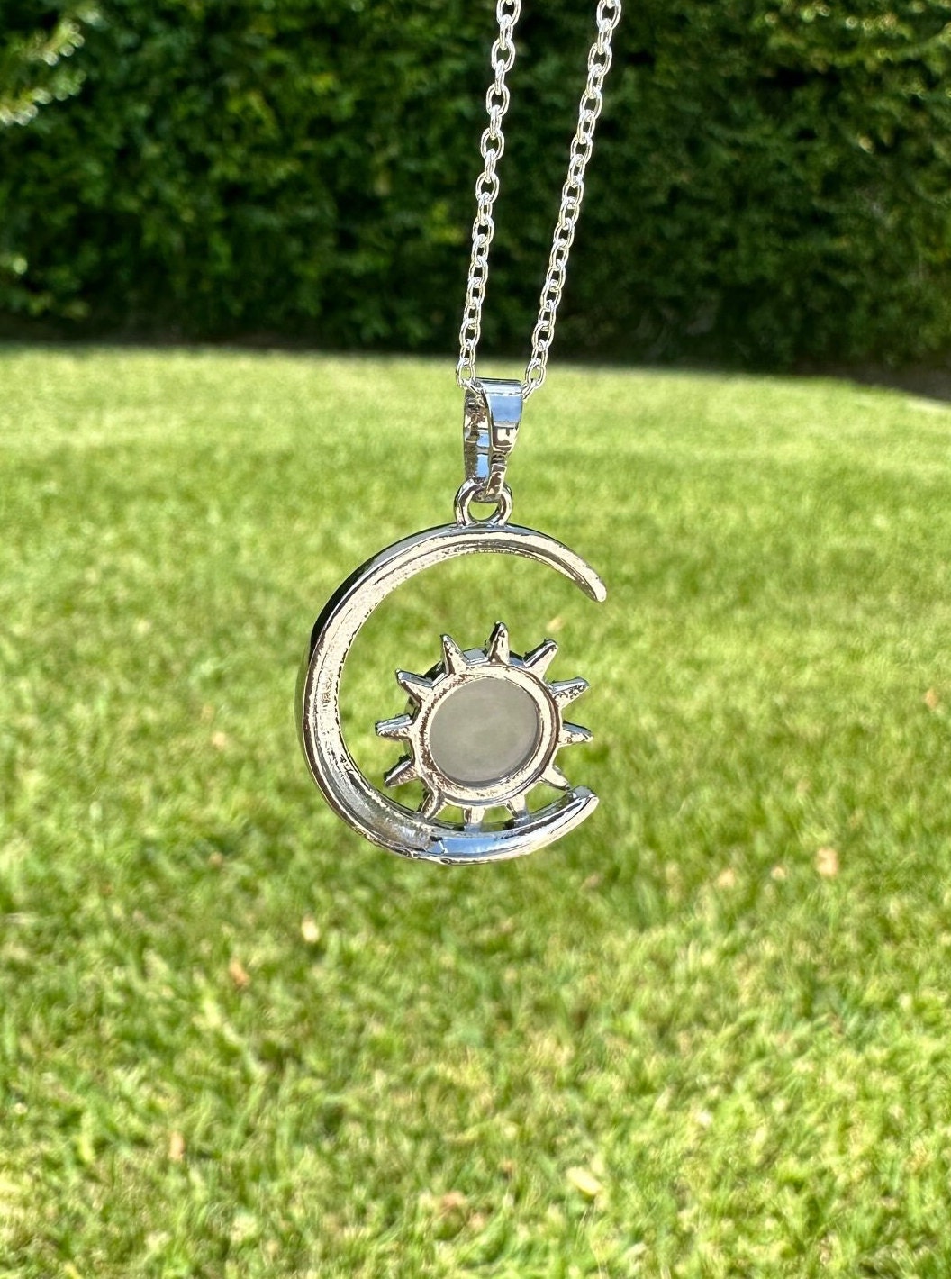 Rose Quartz Crescent Sun Necklace