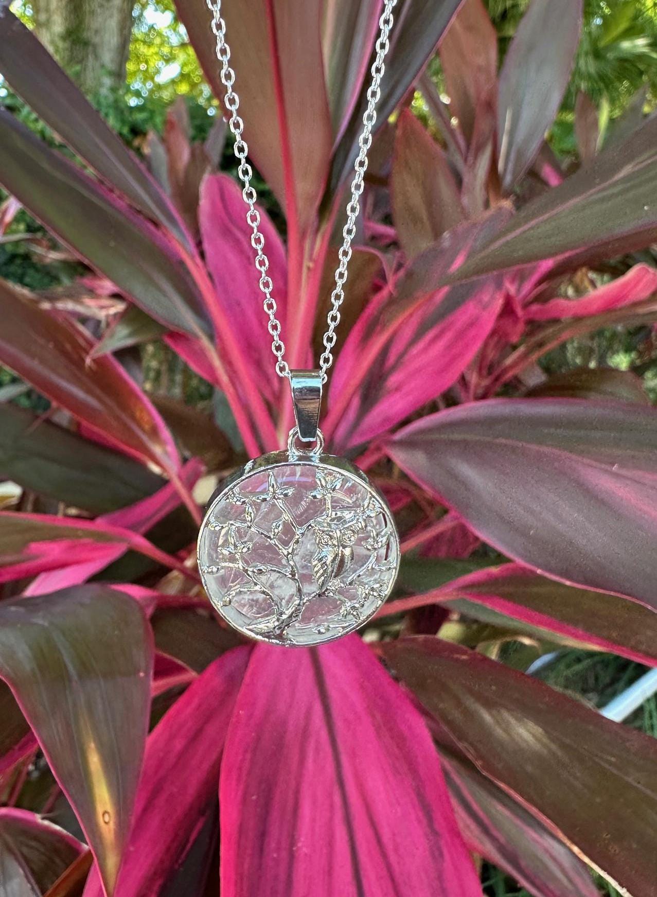 Clear Quartz Owl Necklace