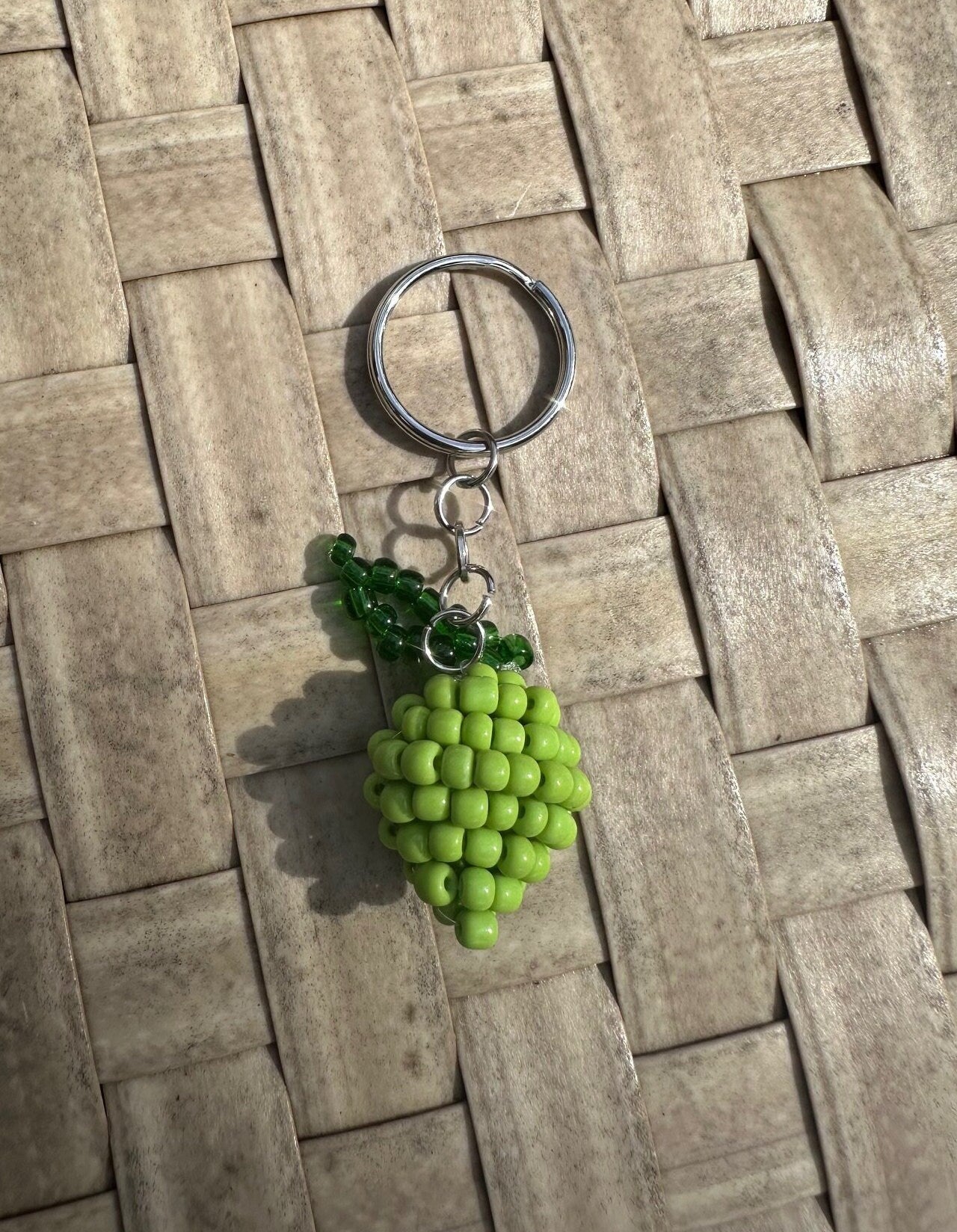 Beaded Lime Fruit Keychain