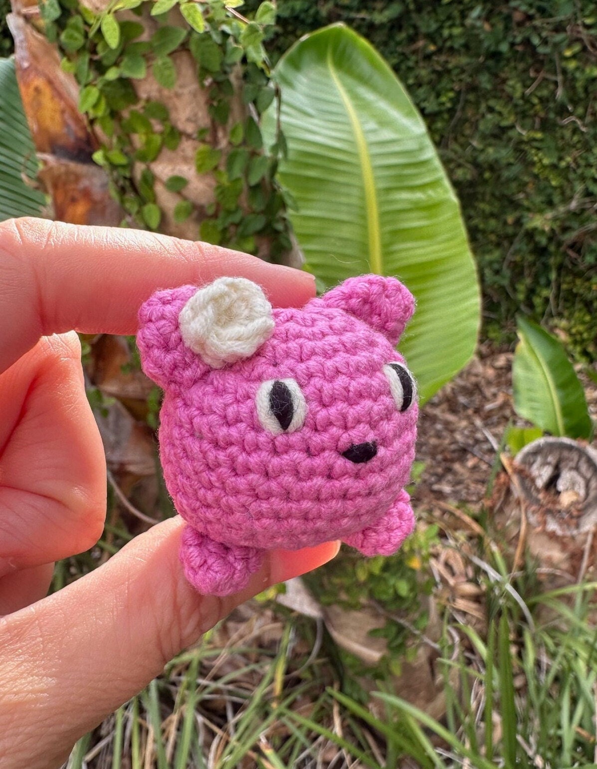 Crochet Pink Kitten Figurine