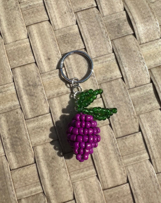 Beaded Prune Fruit Keychain