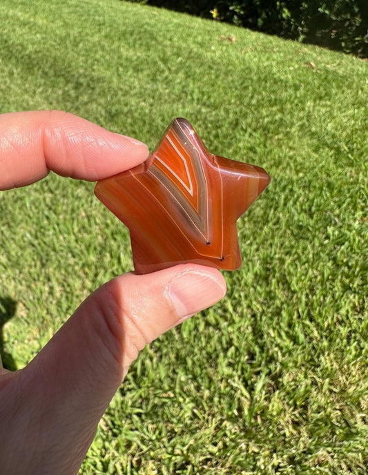 Carnelian Agate Stripes Star Figurine