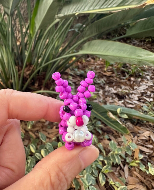 Beaded Purple Easter Bunny Figurine