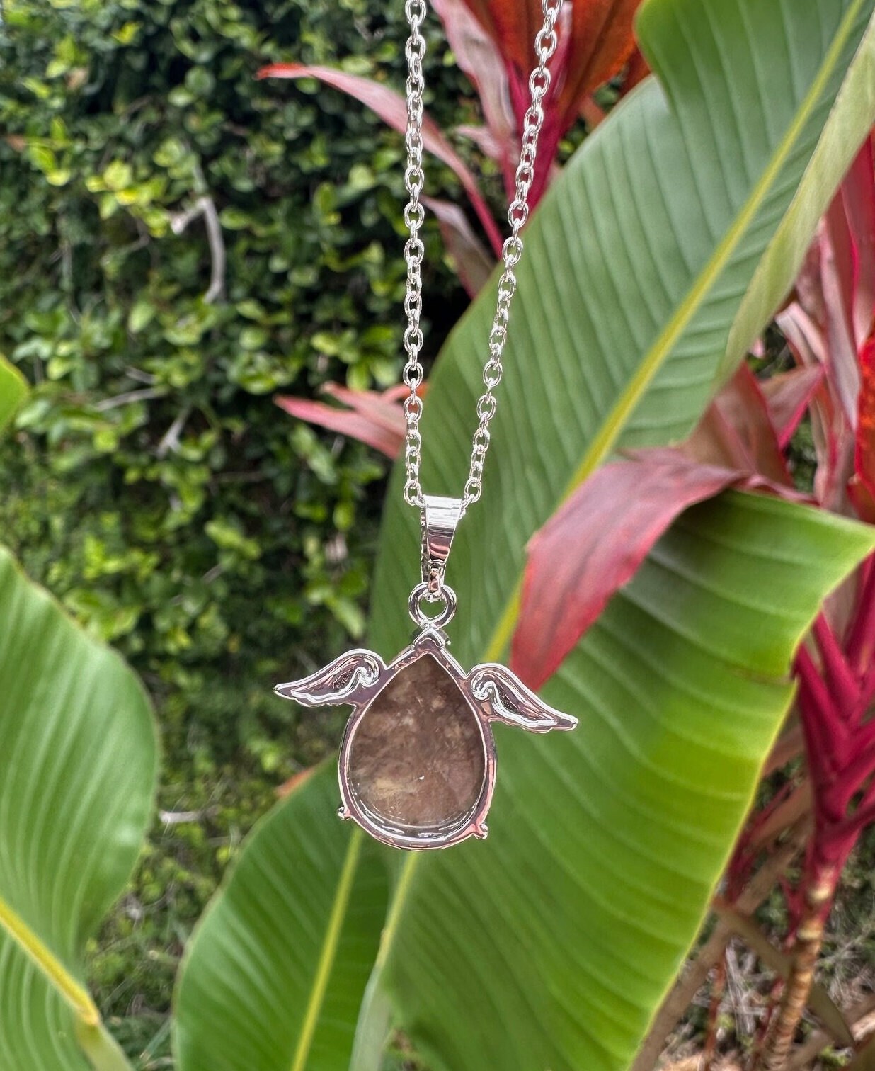 Rhodonite Angelic Egg Pendant Necklace