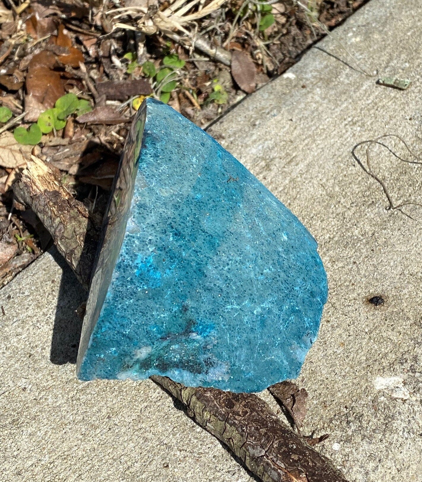 Blue Agate Stalactite Druzy Geode