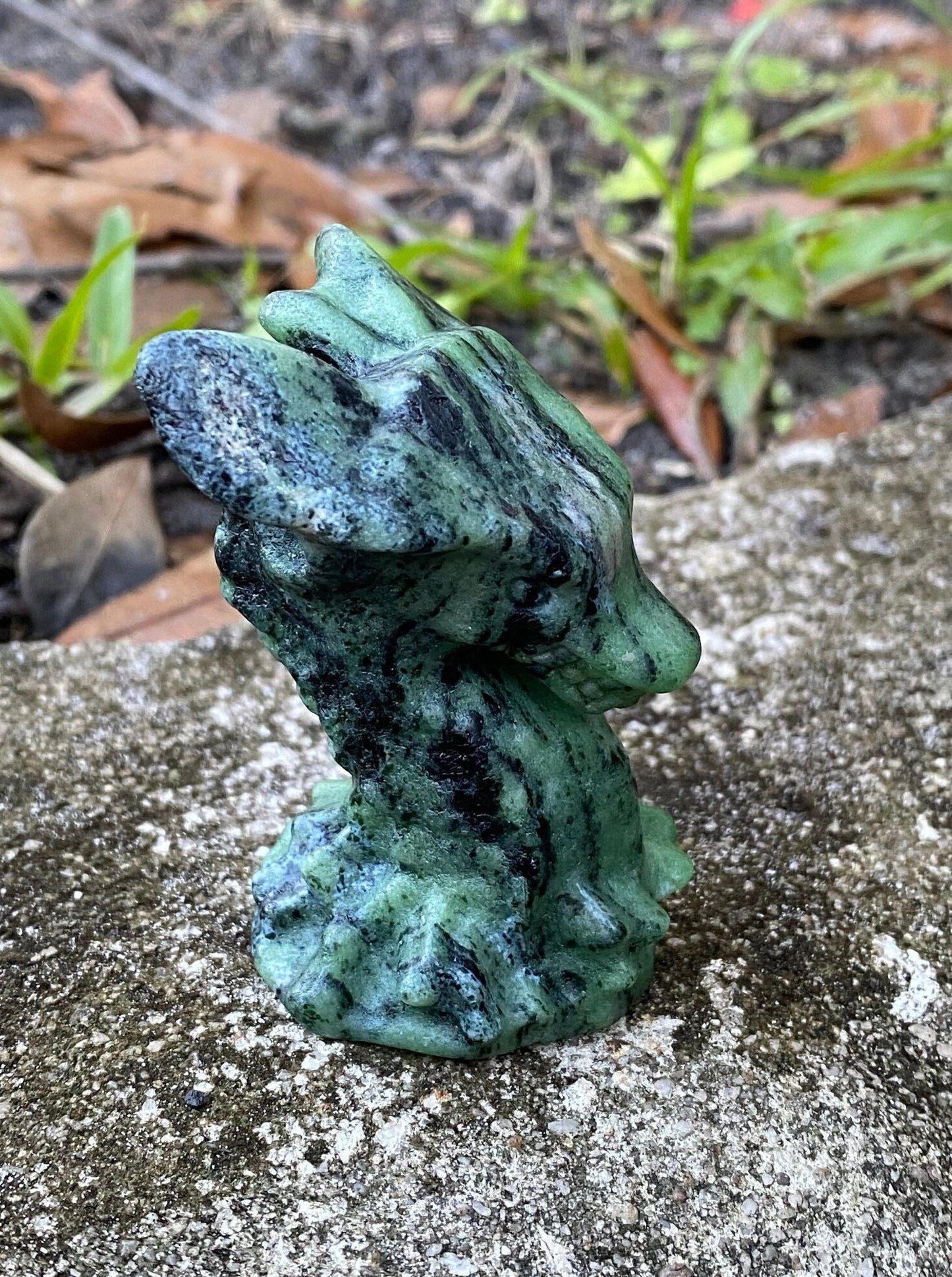 Zoisite Dragon Head Figurine