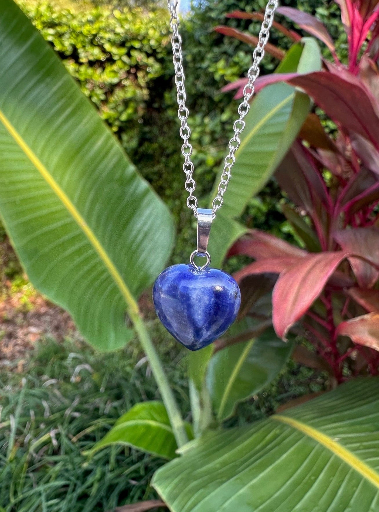 Sodalite Heart Pendant Necklace