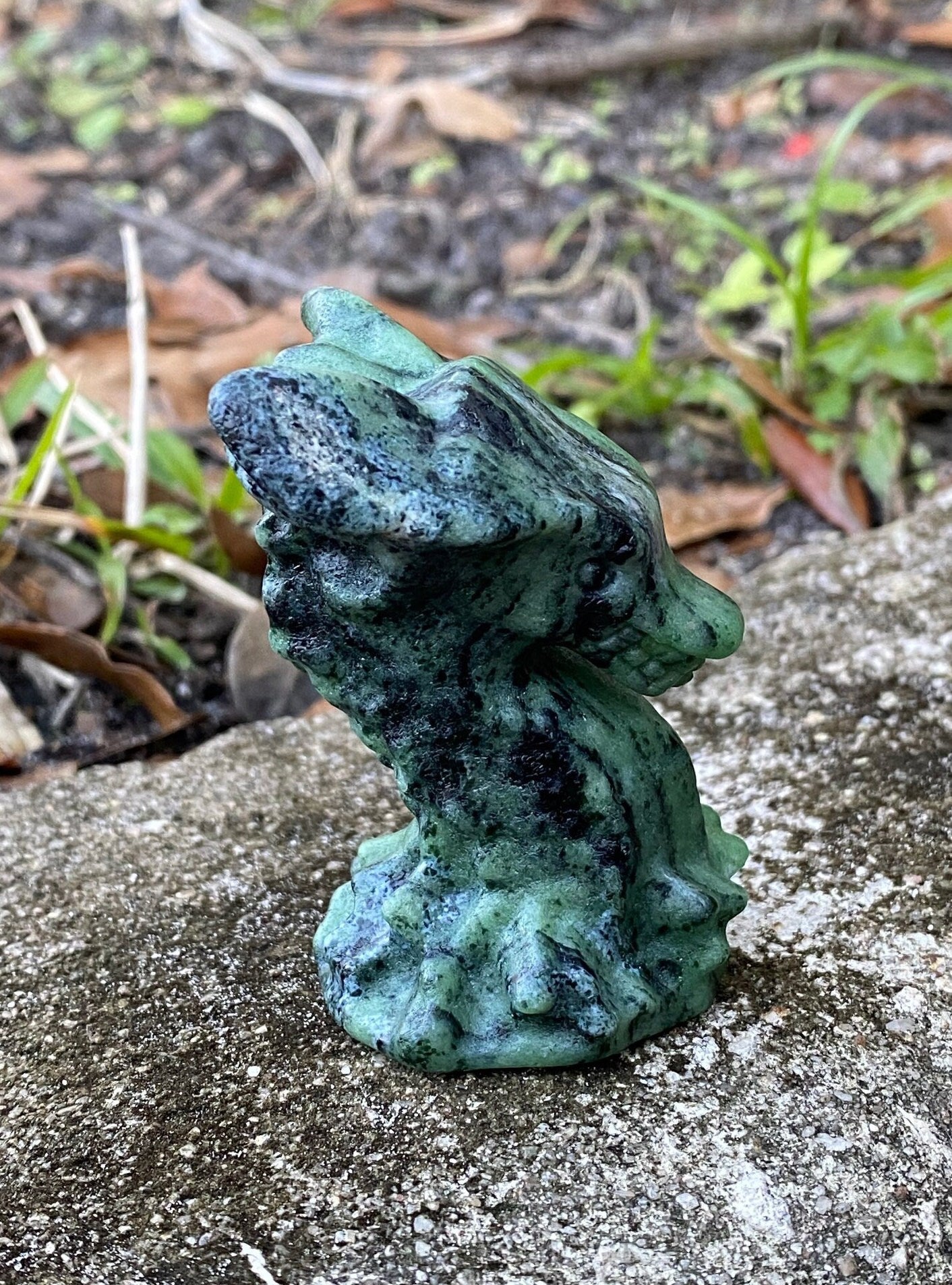 Zoisite Dragon Head Figurine