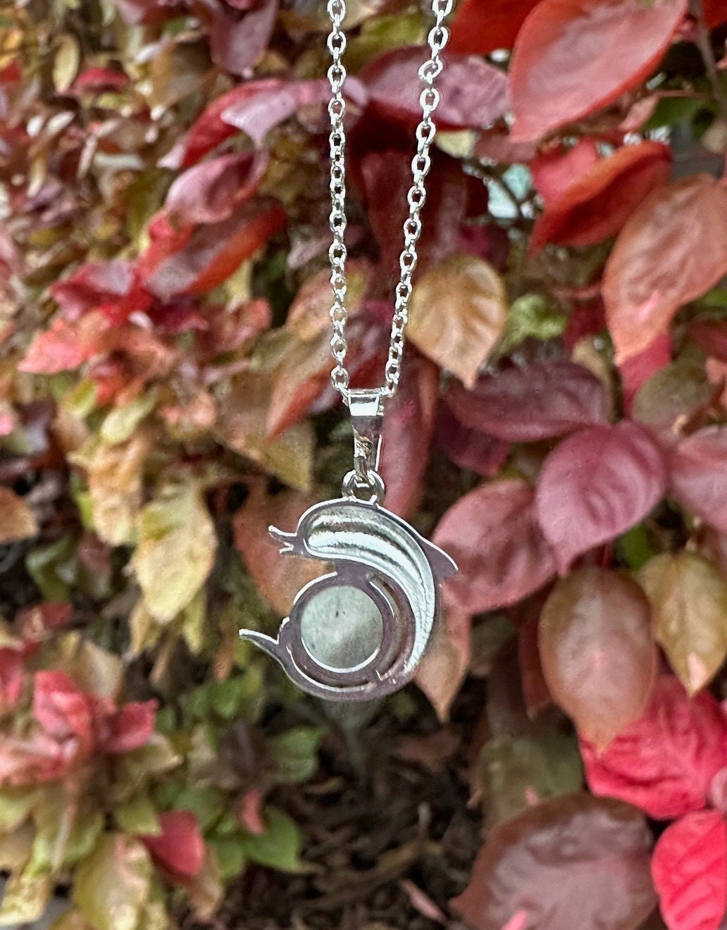 Dainty Labradorite Dolphin Pendant Necklace