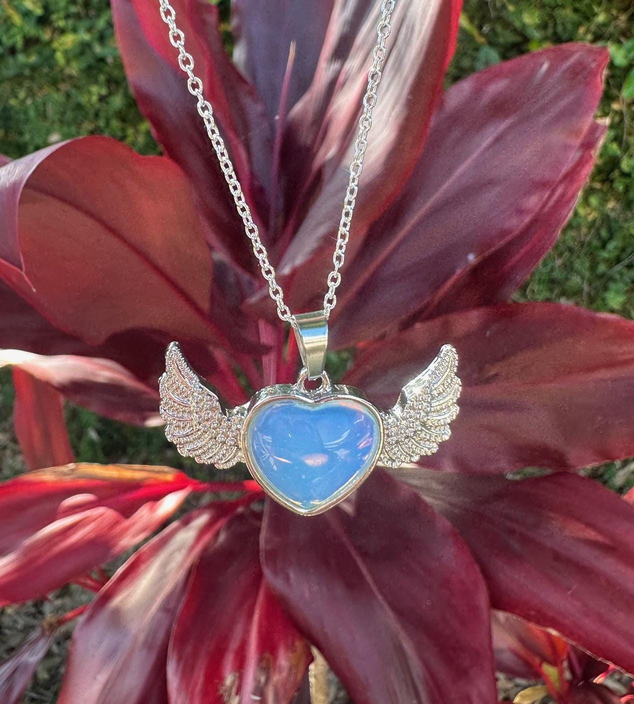 Opalite Wings Pendant Necklace