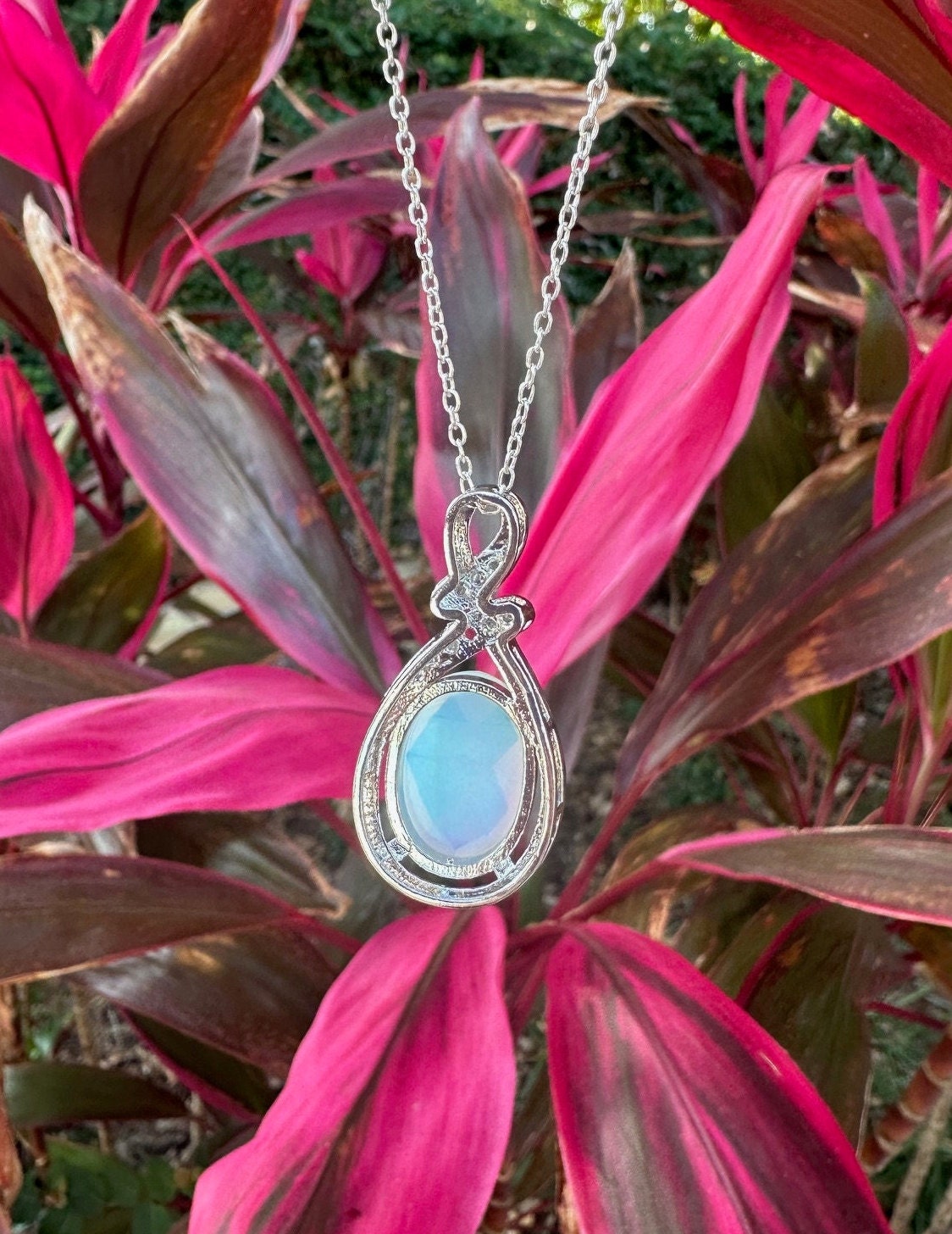 Opalite Swirl Pendant Necklace