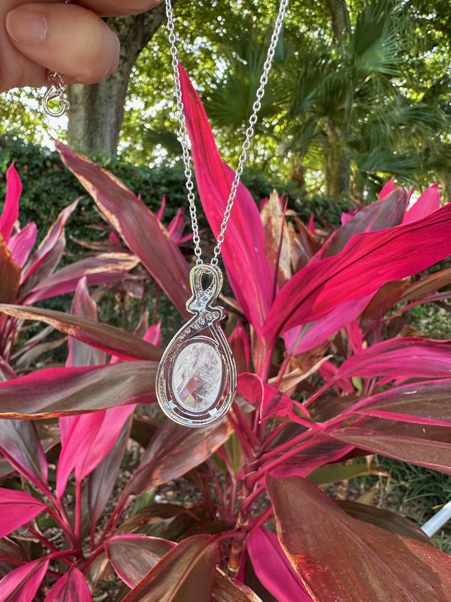 Clear Quartz Swirl Necklace