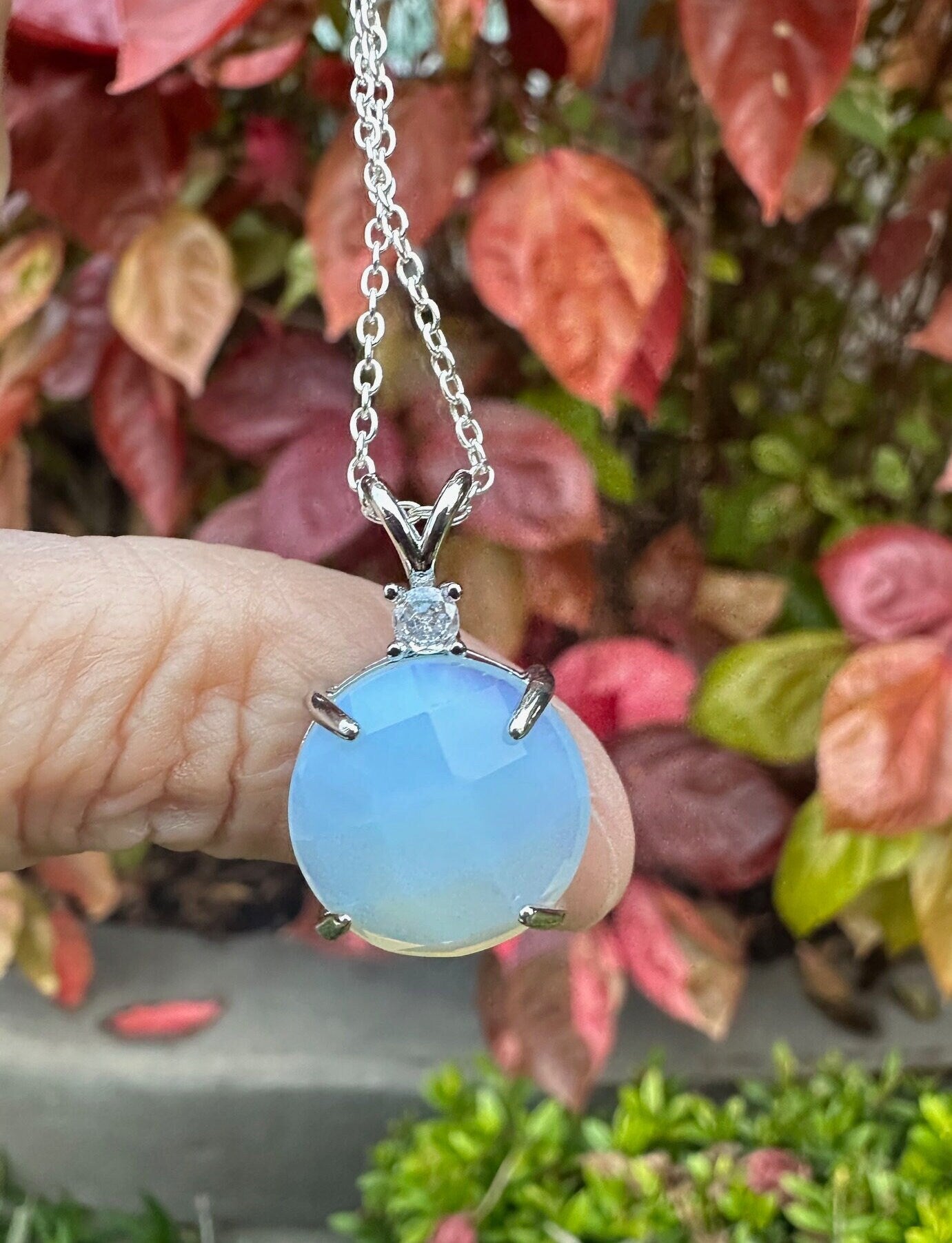 Opalite Prism Pendant Necklace