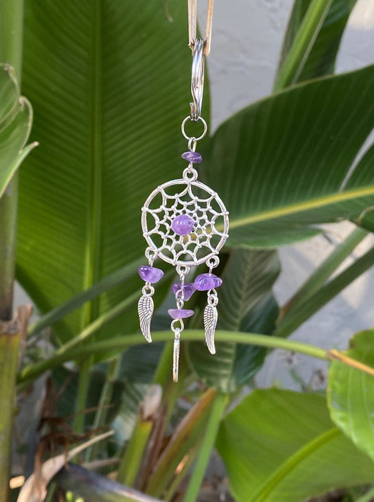 Amethyst Dreamcatcher Keychain