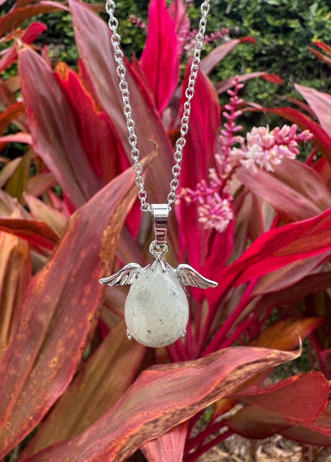 Labradorite Angelic Egg Pendant Necklace