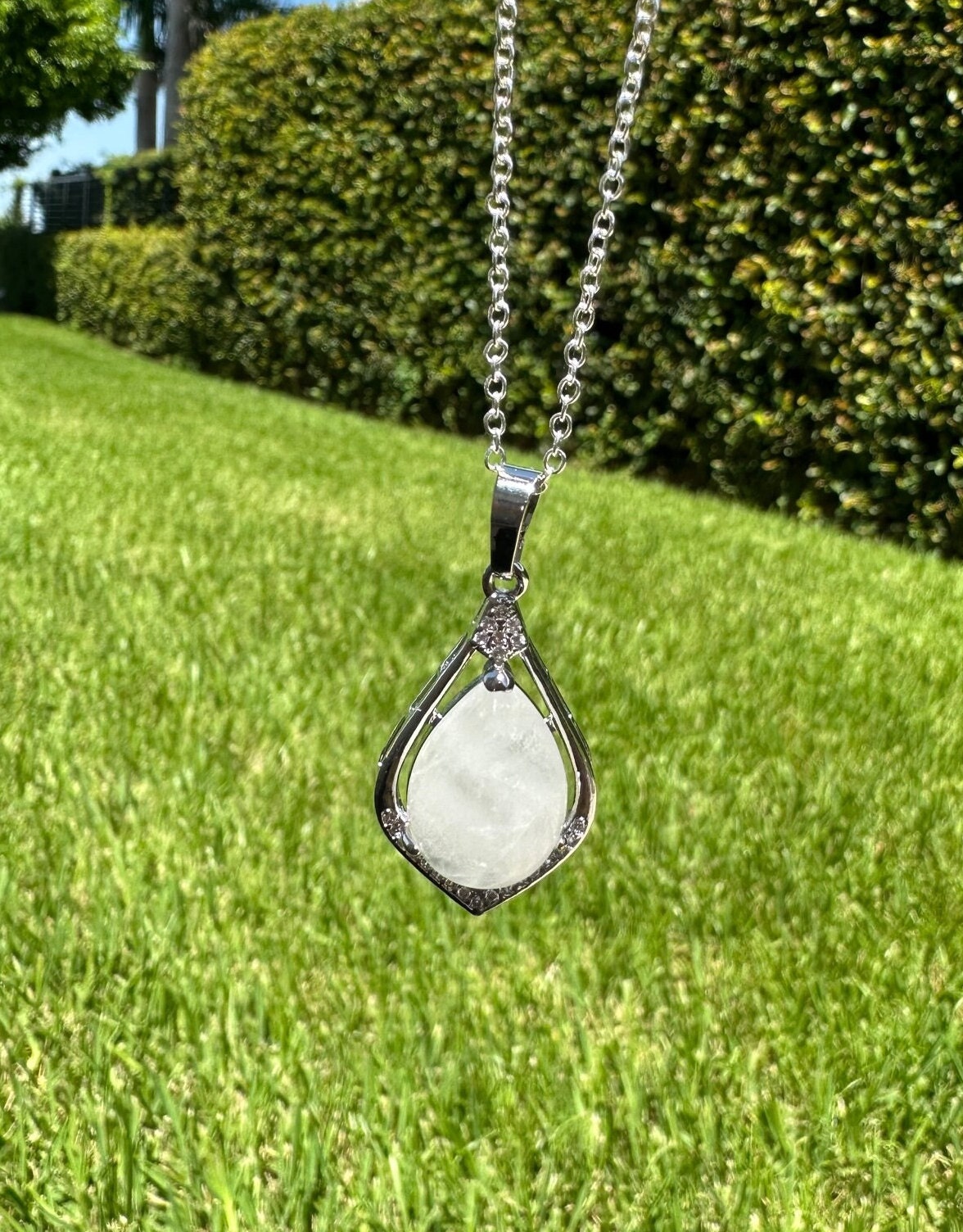 Clear Quartz Rhombus Necklace