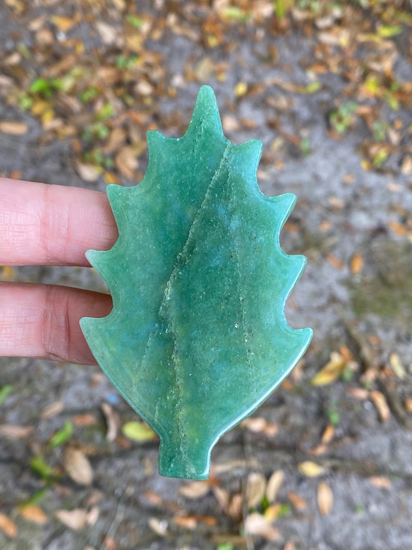 Green Aventurine Leaf Decor