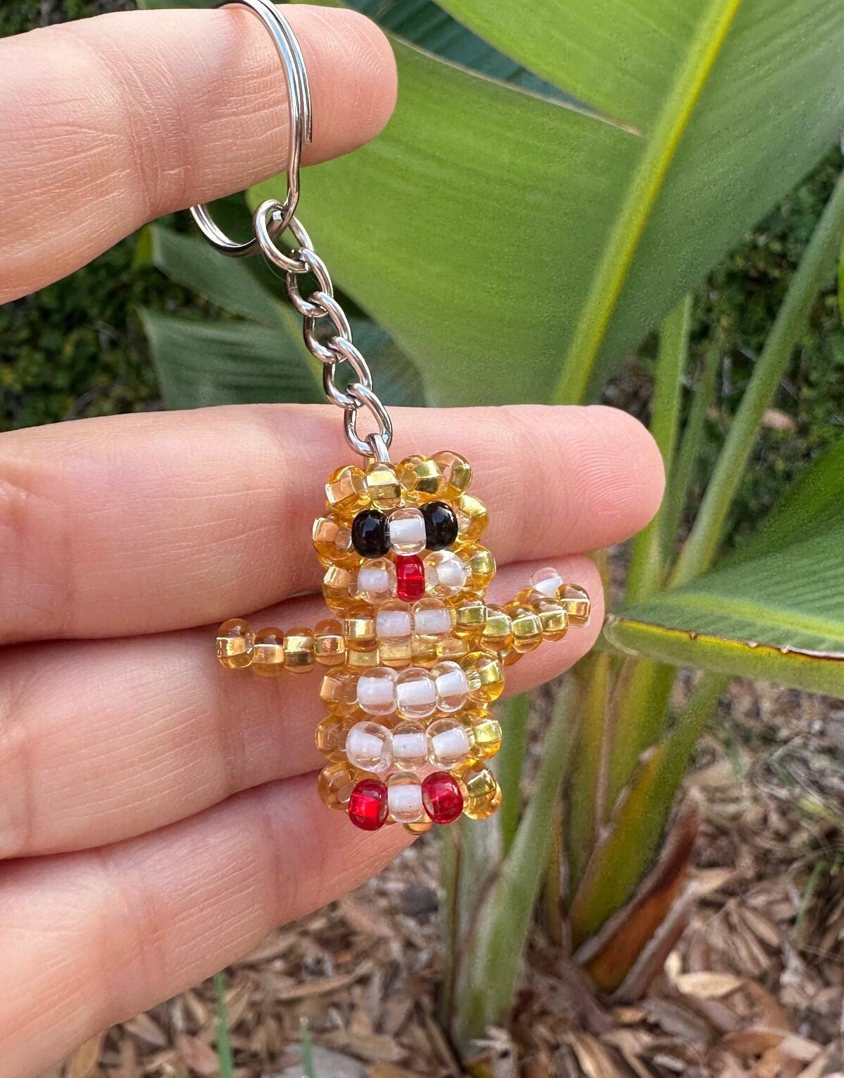 Beaded Golden Monkey Keychain