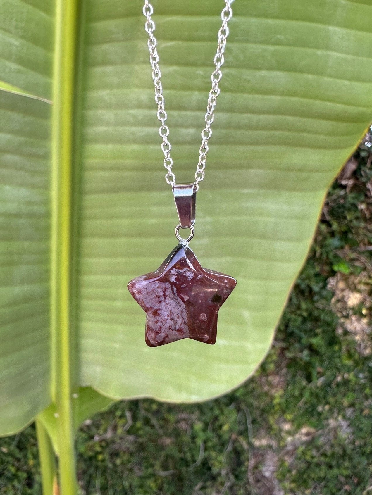 Indian Agate Star Pendant Necklace