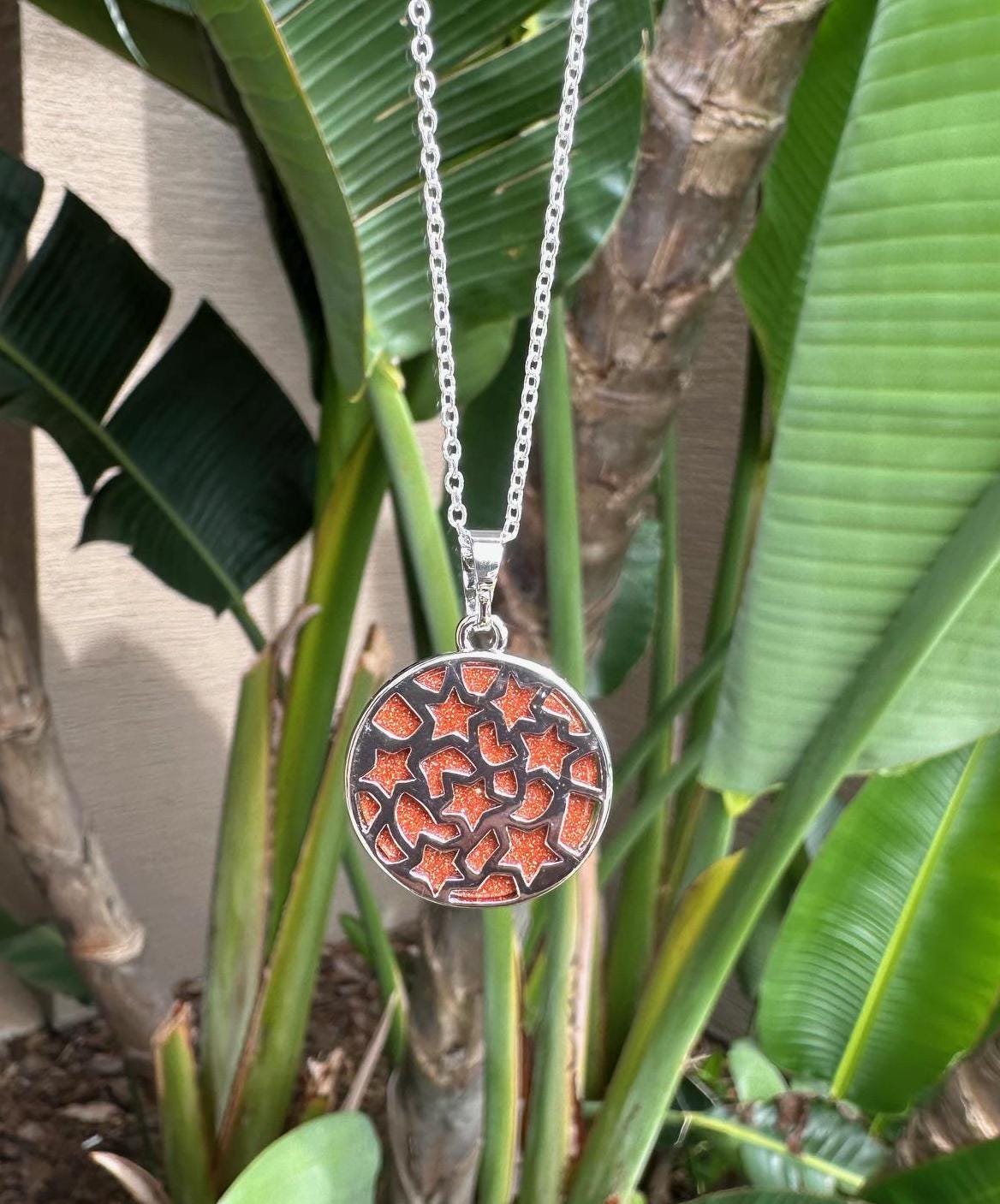 Goldstone Cat Love Pendant Necklace