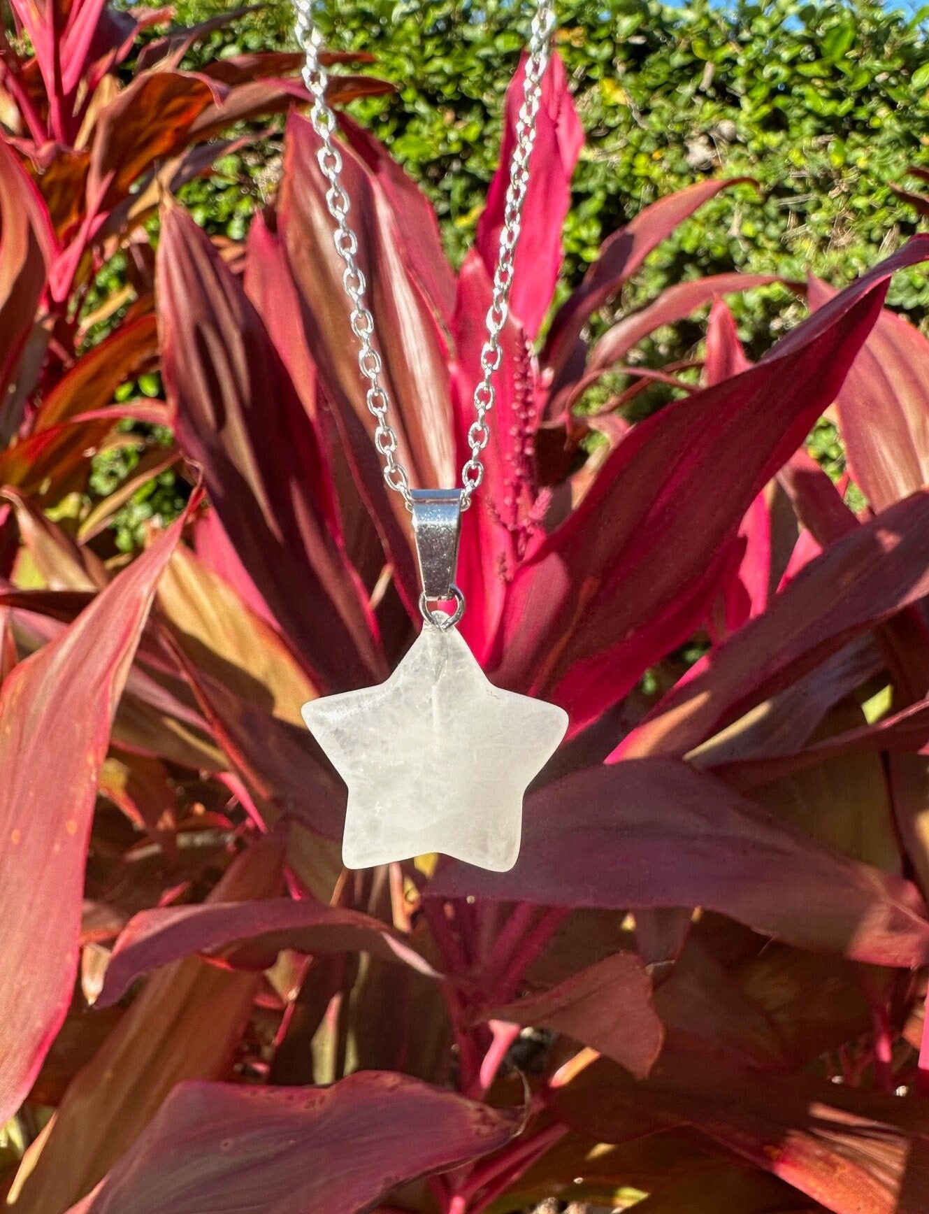 Clear Quartz Star Pendant Necklace